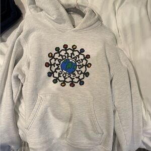 Madhappy Light Gray Hoodie with Colorful Earth Design